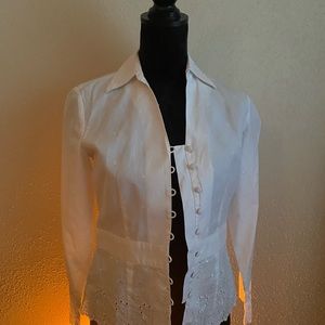 Elegant White Button-Up Women's Top